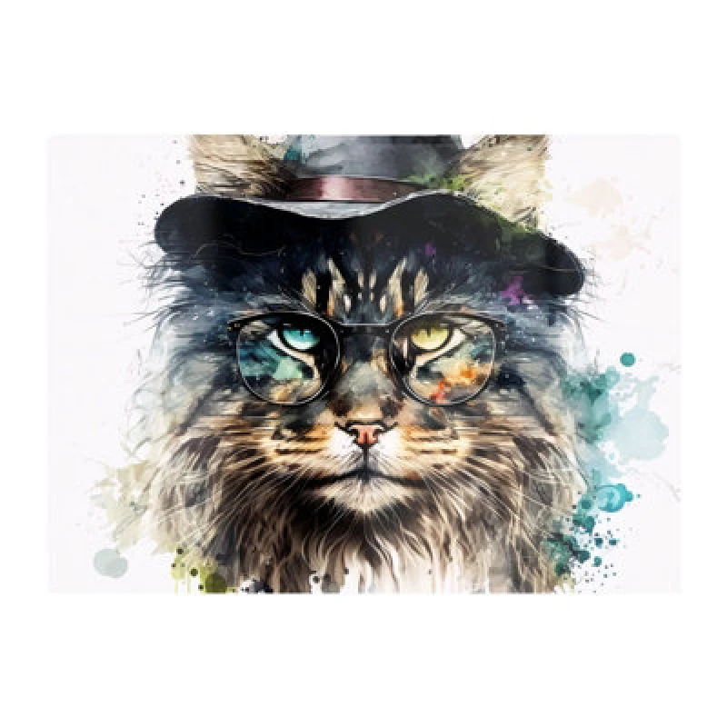 Image of Warren Reed Designer Norwegian Forest Cat Splashart Chopping Board