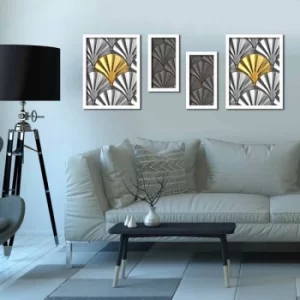 Image of 4P3040BCT017 Multicolor Decorative Framed MDF Painting (4 Pieces)