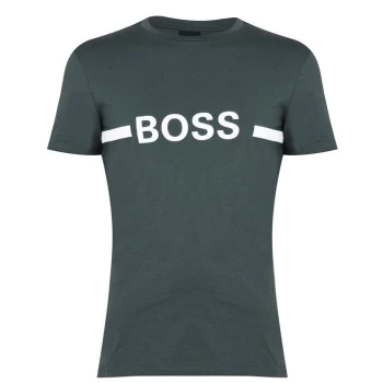 Image of Boss Stripe Logo T Shirt - Green