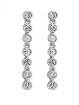 Image of Jon Richard Silver Plated Tennis Crystal Drop Earring Made With Swarovski Crystals