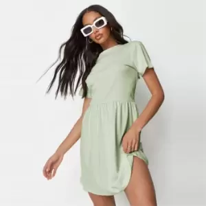 Image of Missguided Jersey Smock Dress - Green