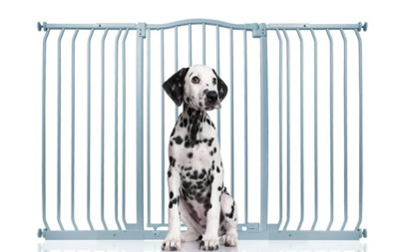 Image of Bettacare Extra Tall Curved Top Dog Gate, 143Cm - 152Cm, Matt Grey, Extra Tall 100Cm In Height, Pressure Fit Pet Gate