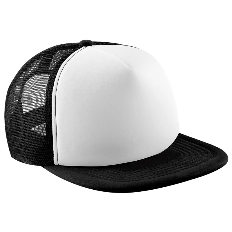 Image of Beechfield Vintage Snapback Mesh Trucker Cap in Jet Black Jet Black Unisex One Size