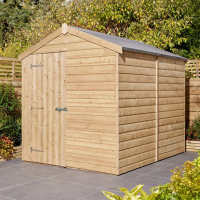 Image of Rowlinson 8x6 Shiplap Apex Shed Single Door - Rowlinson SL86SDPT
