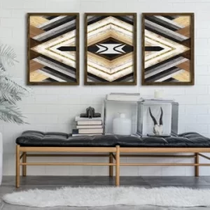 Image of TAH078 Multicolor Decorative Framed MDF Painting (3 Pieces)