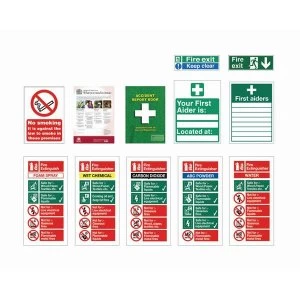Image of Stewart Superior Safety Signs Starter Pack for Small Sized Businesses Pack of 10 Signs.