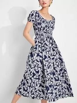 Image of Kate Spade New York Spring Flight Poplin Dress - Navy