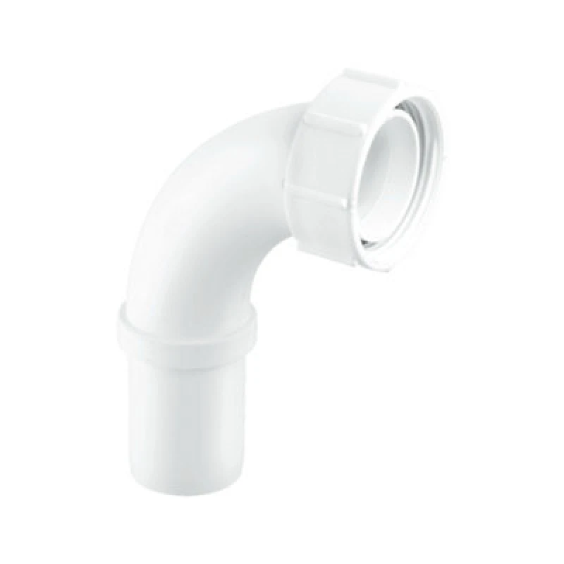 Image of Mcalpine T5 1.5" Pushfit 90 Degree Knuckle Overflow Bend X Bsp Coupling Nut