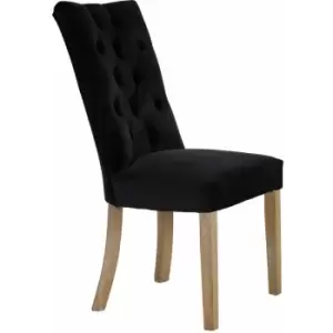 Image of Living Room Armchairs Velvet Dining Chairs With Wooden Legs Modern Black Chair For Bedroom / Study Room / Living Room / Office And Small Spaces 50 x