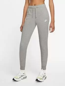 Image of Nike NSW Club Fleece Mid Rise Tight Joggers - Dark Grey Heather Size M Women