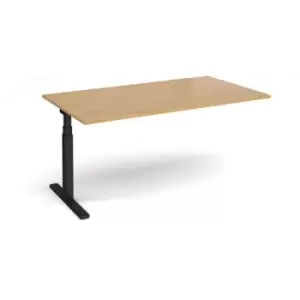 Image of Elev8 Touch boardroom table add on unit 1800mm x 1000mm - Black frame and oak top