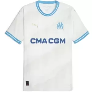 Image of Puma Olympique De Marseille Authentic Home Shirt 2023 2024 Adults - White