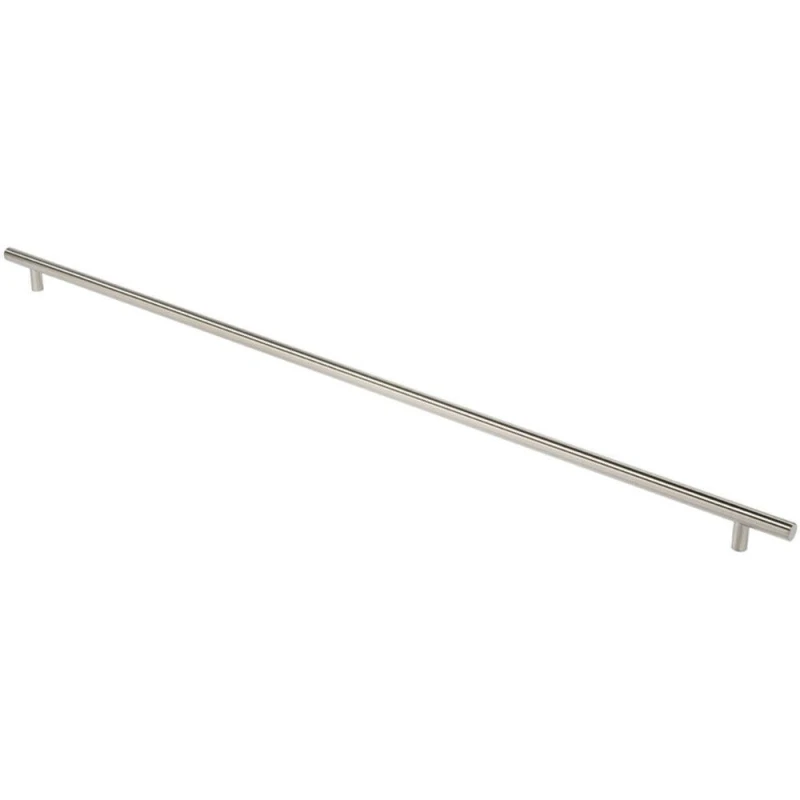 Image of Loops Straight T Bar Pull Handle 1800 x 30mm 1630mm Fixing Centres Satin Steel Metallics unisex