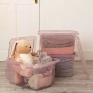 Image of Wham 28L Crystal Box and Lid Set of 3, Pink