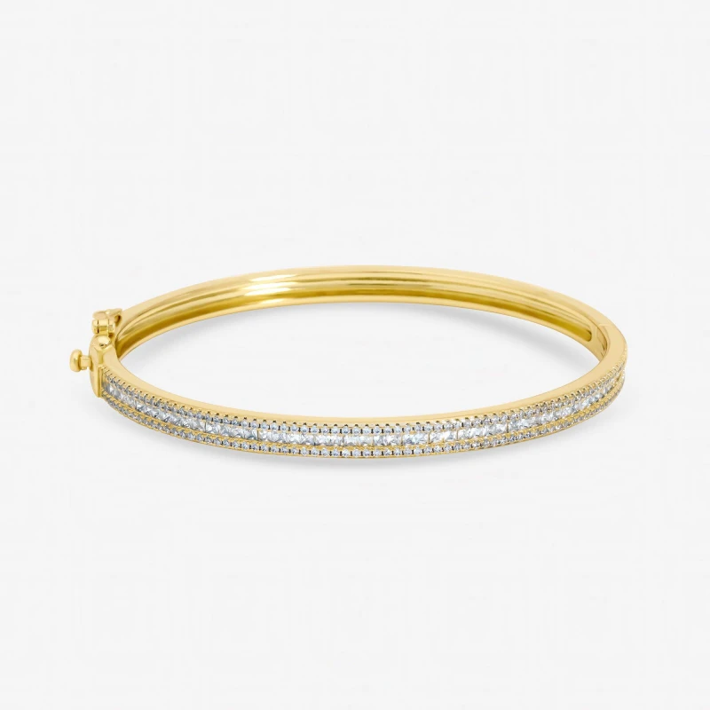 Image of Jon Richard Gold Plated Cubic Zirconia Bangle Chain Bracelets One Size Gold 71751710000