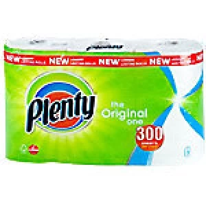 Image of Plenty Kitchen Roll 2 Ply 3 Rolls of 100 Sheets