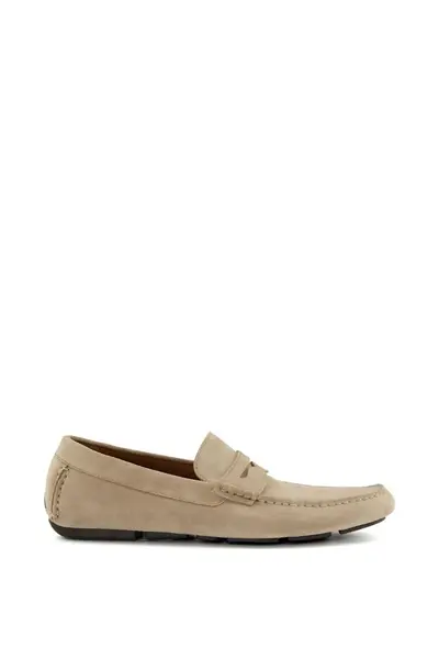 Image of Dune London 'Bradlay' Suede Slip-On Shoes Light Sand