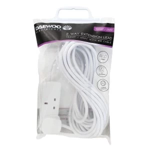 Image of Daewoo 2-Way 8m Extension Lead - White