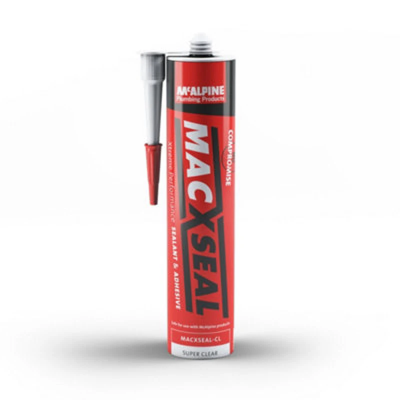 Image of McAlpine MACXSEAL-CL Hybrid Sealant & Adhesive 290ml CLEAR Red