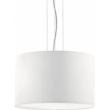 Image of Ideal Lux Lighting - Ideal Lux Wheel - 3 Light Small Round Ceiling Pendant White, E27