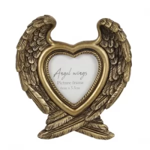 Image of Antique Gold Guardian Angel Wing Photo Frame
