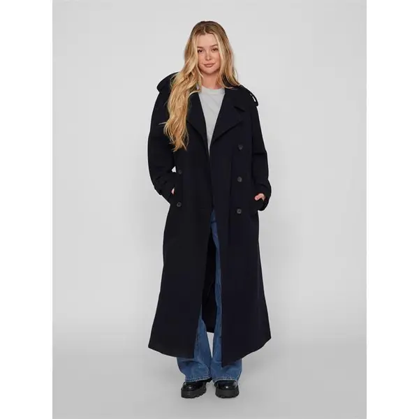 Image of Vila Vila Sofie Coat Ld41 Trench Coats 10 (38) Blue 67644718350