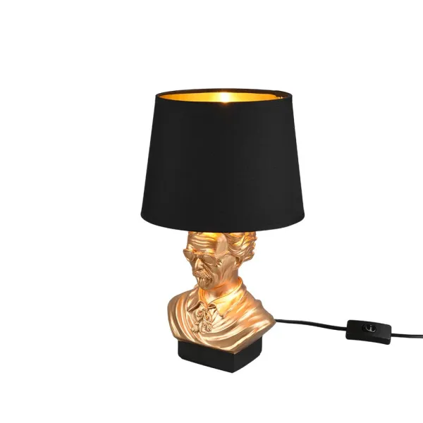 Image of Albert Modern Table Lamp with Round Tapered Shade Gold
