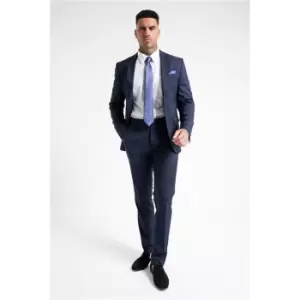 Image of I Saw It First Navy Mens Tailored Slim Suit Trousers - Blue