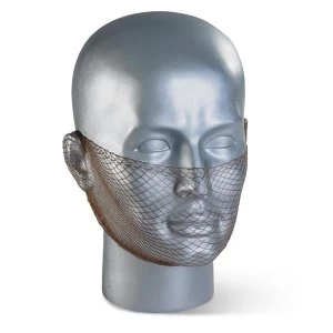 Image of Click Once Disposable Beard Snood Mesh Brown Ref DBSBR Pack of 12 Up