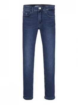 Image of Calvin Klein Jeans Girls Essential Stretch Skinny Jeans - Blue Size Age: 8 Years, Women