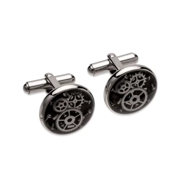 Image of Unique & Co. Stainless Steel Cufflinks with Black Carbon Fibre