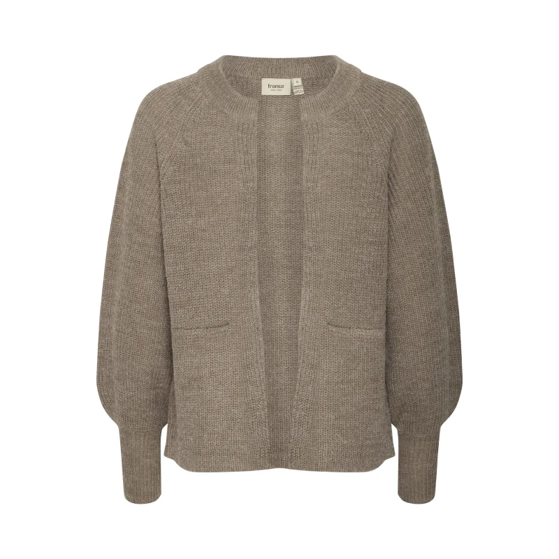 Image of fransa Womens cardigan fransa Eretta 4 Beige Female 2XL