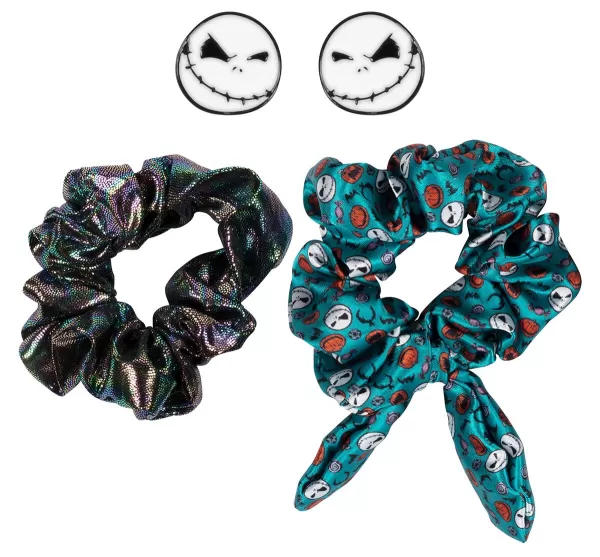 Image of The Nightmare Before Christmas Jack Skellington - Scrunchies and ear studs set Hairband multicolour