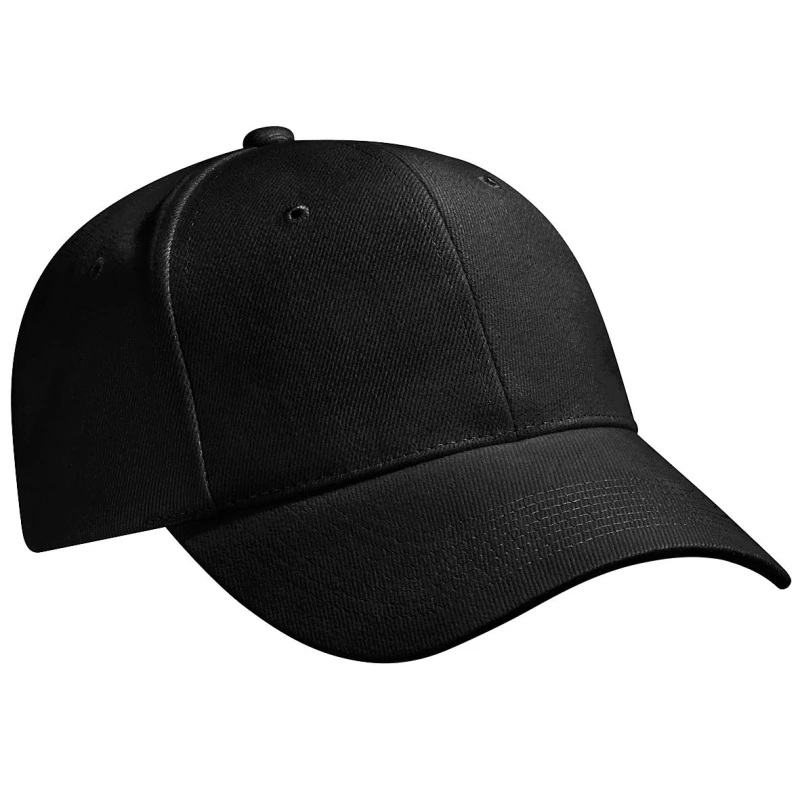 Image of Beechfield Beechfield Men Pro-Style Heavy Brushed Cotton Baseball Cap Headwear Pack of 2 in Black One Size Male 5059269088378