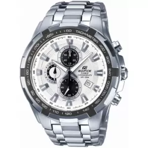 Image of Mens Casio 'Edifice' Silver Stainless Steel Quartz Chronograph Watch