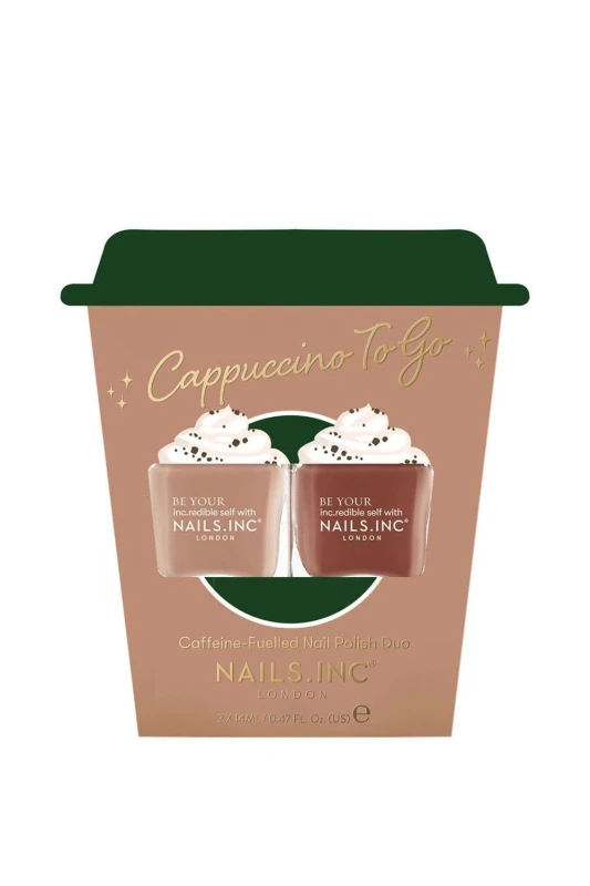 Image of Nails Inc Cappuccino To Go Nail Polish Duo Multi unisex