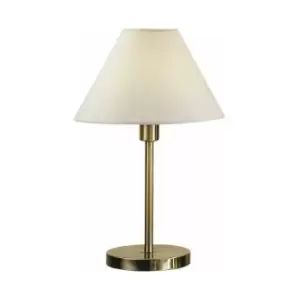 Image of Kolarz HILTON - Lifestyle Fabric Tapered Shade Table Light Antique Brass, 1x E27
