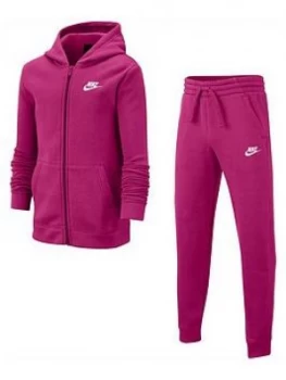 Image of Nike Girls Nsw Core Tracksuit - Red/White