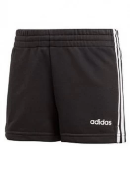 Image of Adidas Girls 3-Stripes Shorts - Black