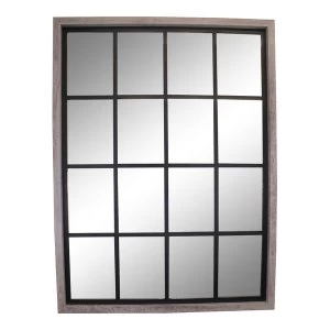 Image of Grey Window Style Wall Mirror 60x80cm