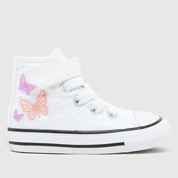 Image of Converse white & purple all star hi 1v Girls Toddler trainers White & Purple UK 6 (EU 22)