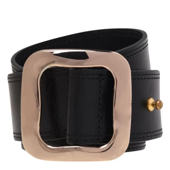 Image of Biba Wide Waist Belt - Black Croc