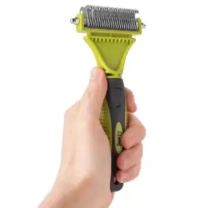 Image of Bunty Dog Puppy Pet Dematting Grooming Comb Brush Groom Hair Fur De-Matting Rake Tool