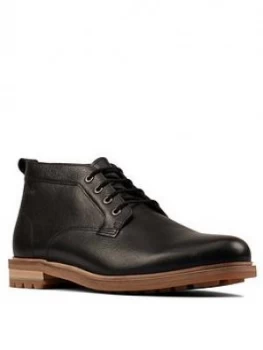Image of Clarks Foxwell Mid Leather Boots - Black