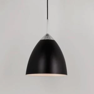 Image of 1 Light Large Dome Ceiling Pendant Matt Black, E27