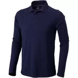 Image of Elevate Mens Oakville Long Sleeve Polo Shirt (S) (Navy)