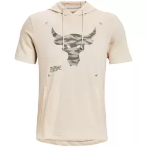 Image of Under Armour Project Rock Terry Short Sleeve Hoodie Mens - White