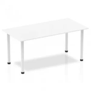Image of Impulse 1600mm Straight Table White Top White Post Leg I003690