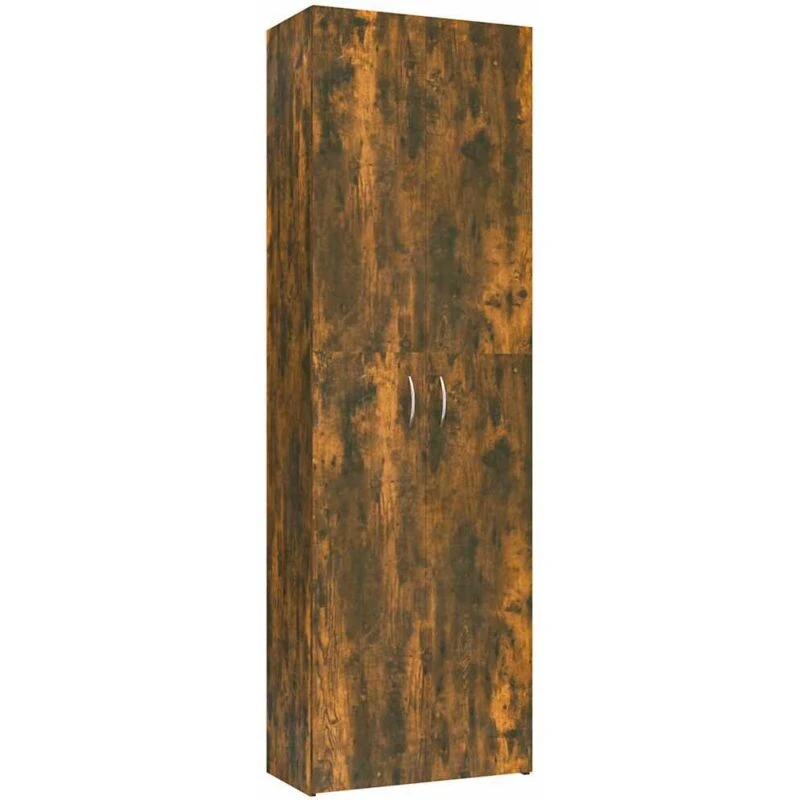 Image of Vidaxl Office Cabinet Smoked Oak 60X32X190 Cm Engineered Wood, Brown 815279