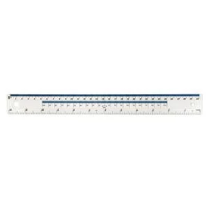 Image of Ruler Plastic Shatter resistant 10ths 16thsinch And Millimetres 300mm